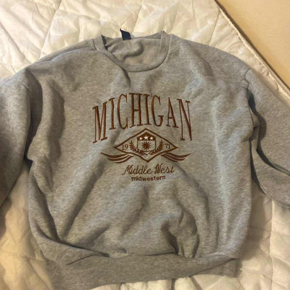 Gray Michigan sweater from shein, in great quality. Never worn!